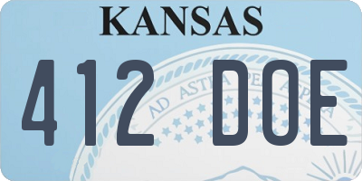 KS license plate 412DOE