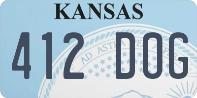 KS license plate 412DOG