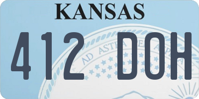 KS license plate 412DOH
