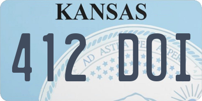 KS license plate 412DOI