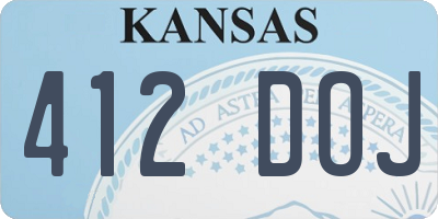 KS license plate 412DOJ