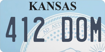 KS license plate 412DOM