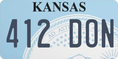 KS license plate 412DON