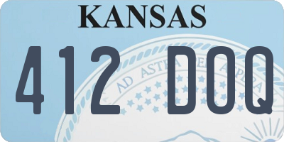 KS license plate 412DOQ