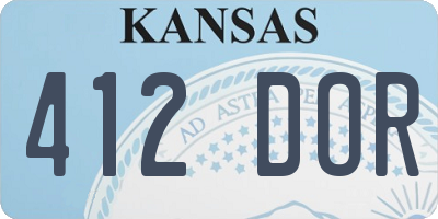 KS license plate 412DOR