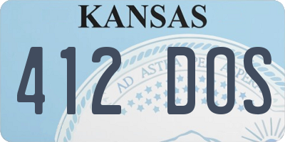 KS license plate 412DOS