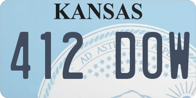 KS license plate 412DOW