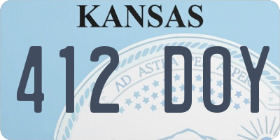 KS license plate 412DOY