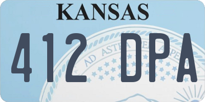 KS license plate 412DPA