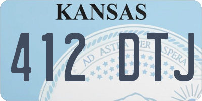 KS license plate 412DTJ