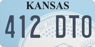 KS license plate 412DTO