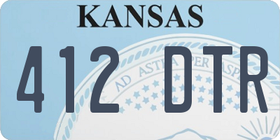 KS license plate 412DTR