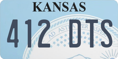 KS license plate 412DTS