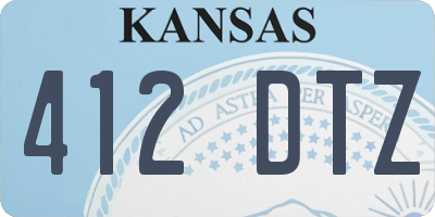 KS license plate 412DTZ
