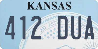 KS license plate 412DUA