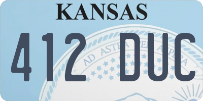 KS license plate 412DUC