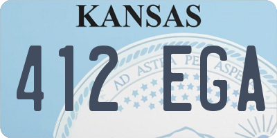 KS license plate 412EGA