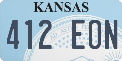 KS license plate 412EON