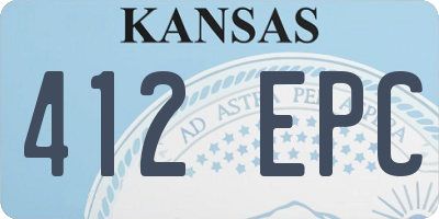 KS license plate 412EPC