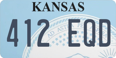 KS license plate 412EQD