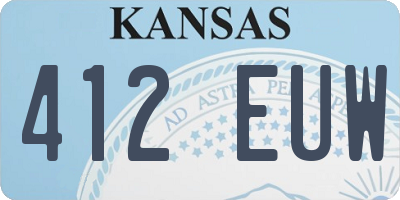 KS license plate 412EUW