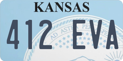 KS license plate 412EVA