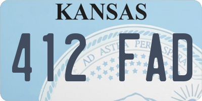 KS license plate 412FAD