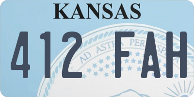 KS license plate 412FAH