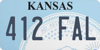 KS license plate 412FAL
