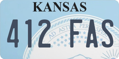 KS license plate 412FAS