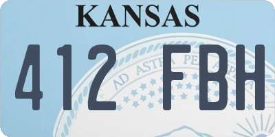KS license plate 412FBH