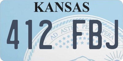 KS license plate 412FBJ