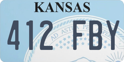 KS license plate 412FBY