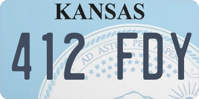 KS license plate 412FDY
