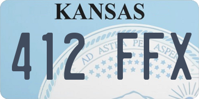 KS license plate 412FFX