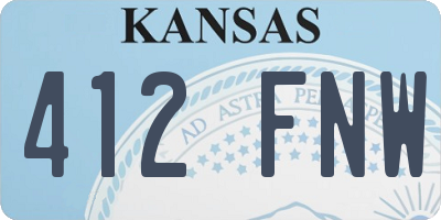 KS license plate 412FNW
