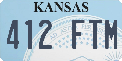 KS license plate 412FTM
