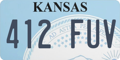 KS license plate 412FUV