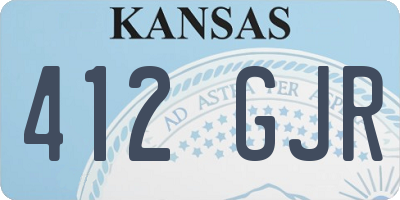 KS license plate 412GJR
