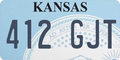 KS license plate 412GJT