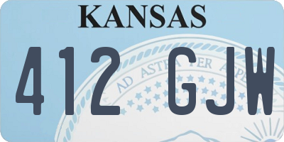 KS license plate 412GJW