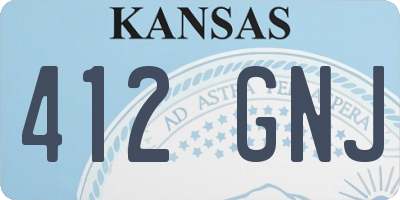 KS license plate 412GNJ