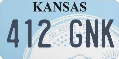 KS license plate 412GNK
