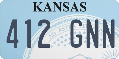KS license plate 412GNN