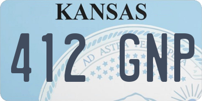 KS license plate 412GNP