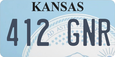 KS license plate 412GNR