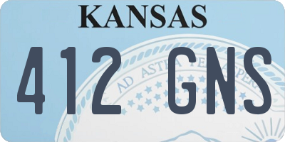 KS license plate 412GNS