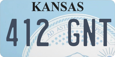 KS license plate 412GNT