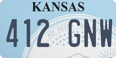 KS license plate 412GNW