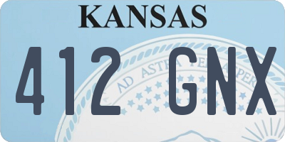 KS license plate 412GNX